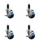 Service Caster 3'' Blue Poly Swivel 1-1/4'' Expanding Stem Caster Set with Brake, 4PK SCC-EX20S314-PPUB-BLUE-TLB-114-4 - alternate 1